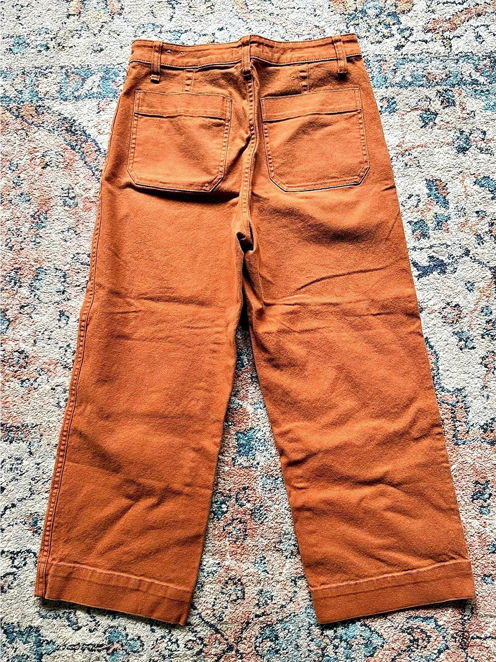 Madewell Emmett wide leg crop in rust size 29